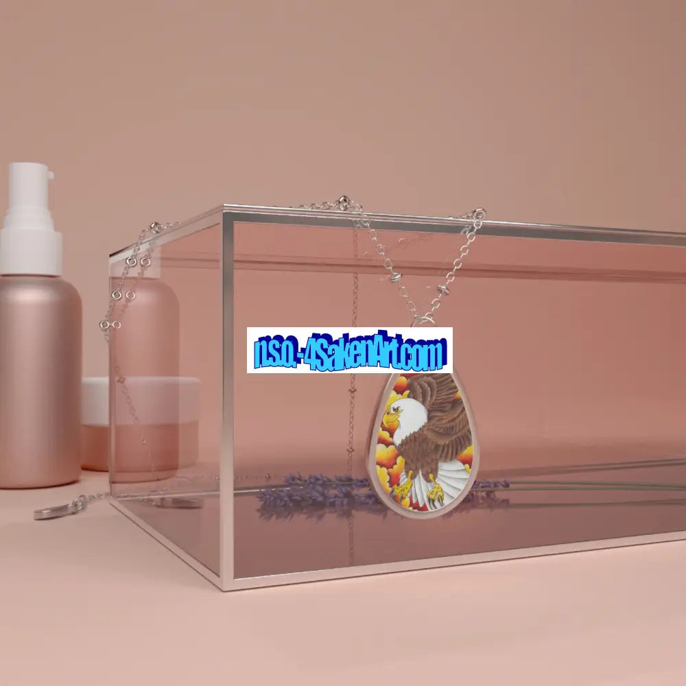 Eagle Oval Necklace - Symbol of Strength and Freedom One Size / Silver Accessories