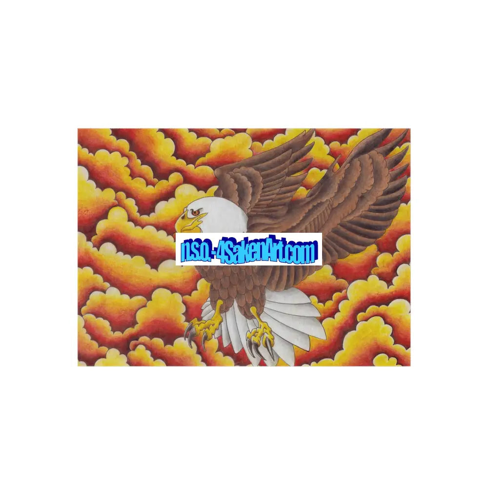 Eagle Print Outdoor Rug Bohemian Area Mat Patio Decor Camping Accessory Porch Rug Wild Nature Inspired Home Decor 60’’