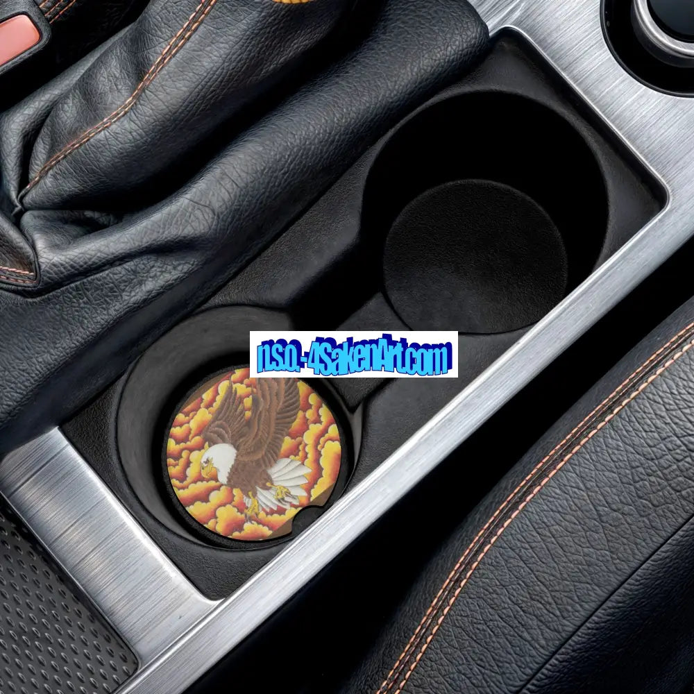 Eagle Soapstone Car Coaster - Vibrant Design 2.6’’ × 2.6’’ / 1pc Home Decor