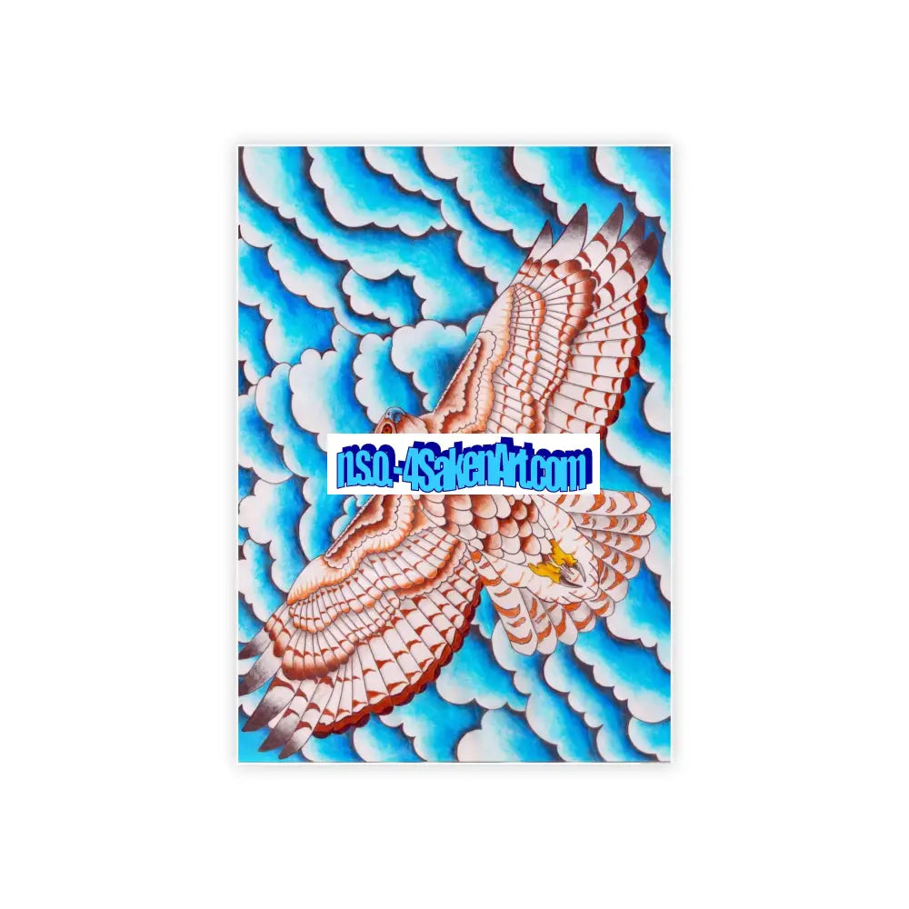 Glass Poster - Hawk Design 33.1’’ x 46.8’’ (Vertical) / Glossy Poster