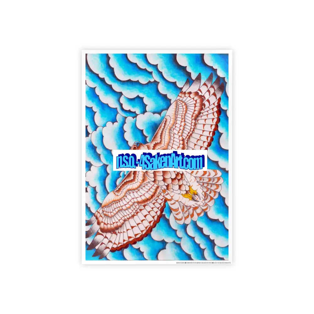 Glass Poster - Hawk Design Poster