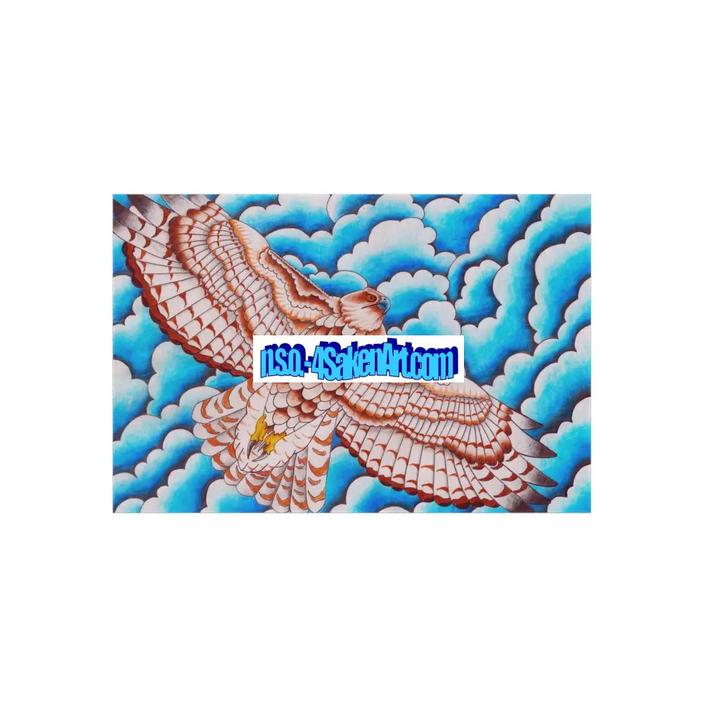 Hawk Print Outdoor Rug Bohemian Area Mat Patio Decor Camping Accessory Porch Rug Wild Nature Inspired Home Decor 48’’ ×