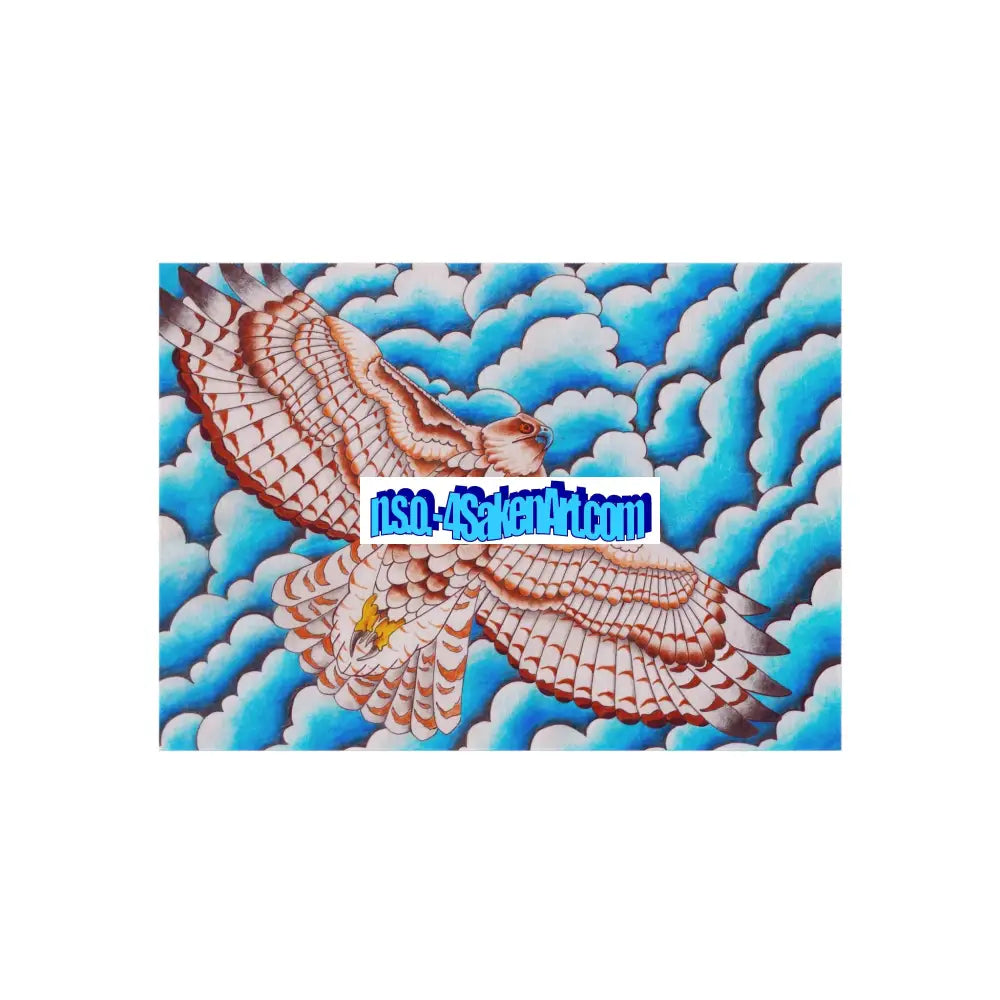 Hawk Print Outdoor Rug Bohemian Area Mat Patio Decor Camping Accessory Porch Rug Wild Nature Inspired Home Decor 60’’ ×