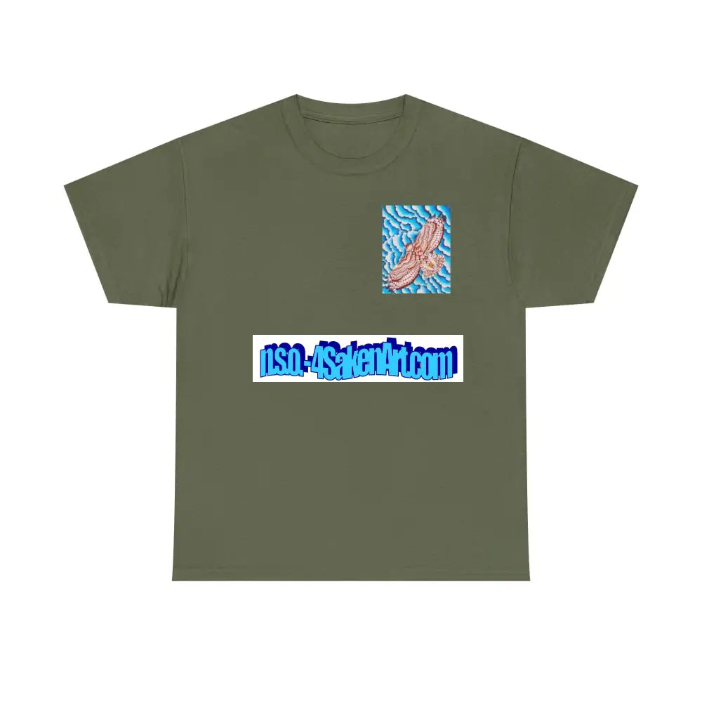 Hawk Print Tee Military Green / S T-Shirt