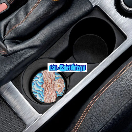 Hawk Soapstone Car Coaster Unique Gift Car Accessory Home Décor Automotive Decor 2.6’’ × 2.6’’ / 1pc Home Decor