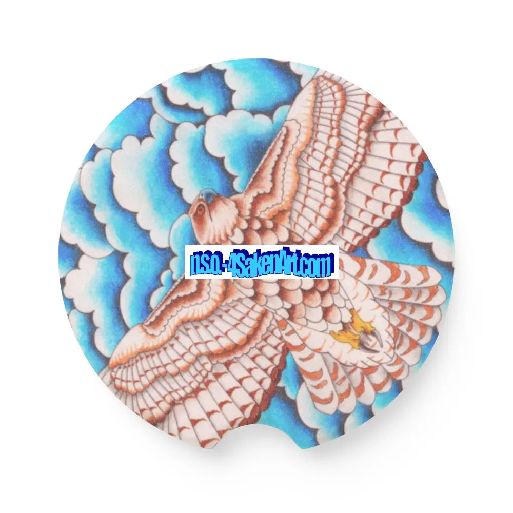 Hawk Soapstone Car Coaster Unique Gift Car Accessory Home Décor Automotive Decor 2.6’’ × 2.6’’ / 2pcs Home Decor