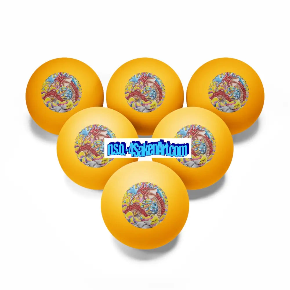 Ping Pong Balls Set - Dragon Design (6 pcs) Accessories