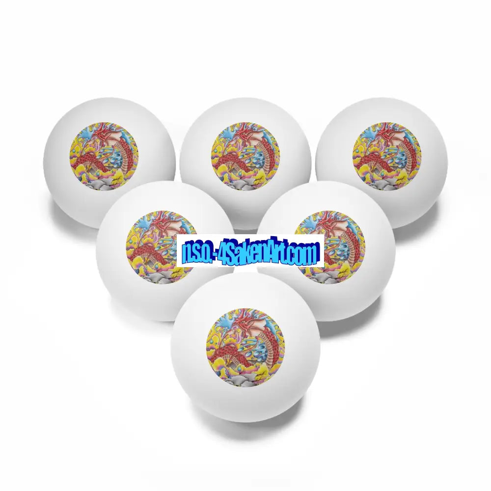 Ping Pong Balls Set - Dragon Design (6 pcs) Accessories