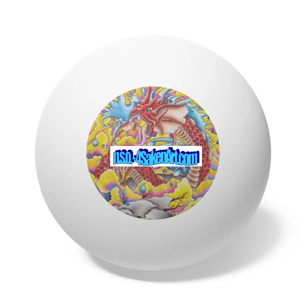 Ping Pong Balls Set - Dragon Design (6 pcs) White / 1.6’’ / 6 pcs Accessories