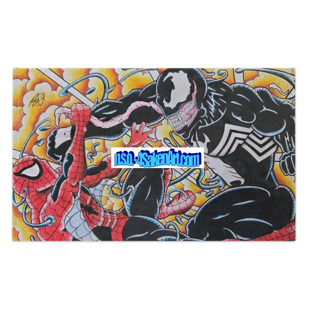 Spider-Man vs Venom Rally Towel — 11x18 Comic Battle Fan Towel White / 11’’ × 18’’ Home Decor
