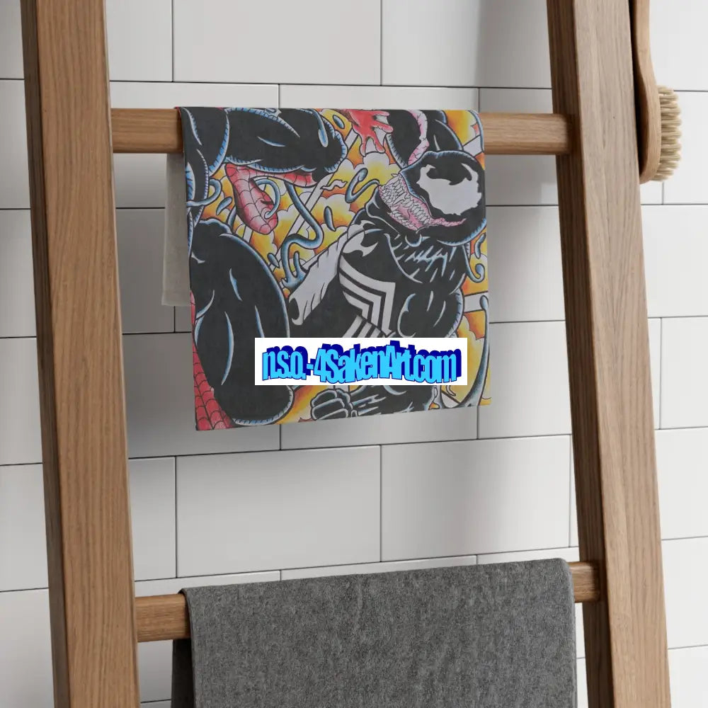 Spider-Man vs Venom Rally Towel — 11x18 Comic Battle Fan Towel White / 11’’ × 18’’ Home Decor