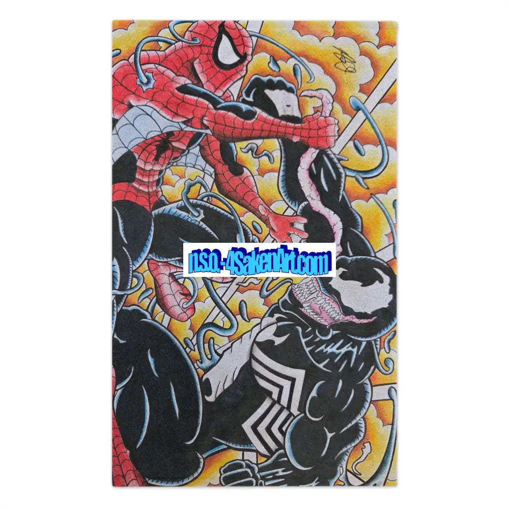 Spider-Man vs Venom Rally Towel — 11x18 Comic Battle Fan Towel White / 11’’ × 18’’ Home Decor