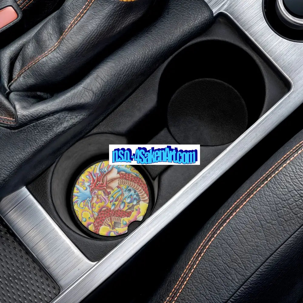 Vibrant Dragon Soapstone Car Coaster Unique Gift Car Accessory Home Décor Automotive Decor 2.6’’ × 2.6’’ / 1pc Home