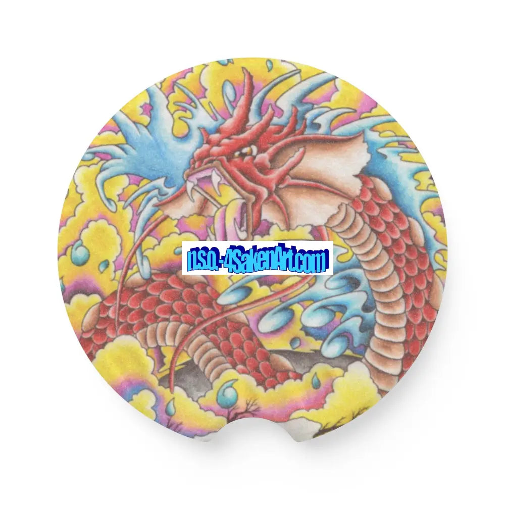 Vibrant Dragon Soapstone Car Coaster Unique Gift Car Accessory Home Décor Automotive Decor Home Decor