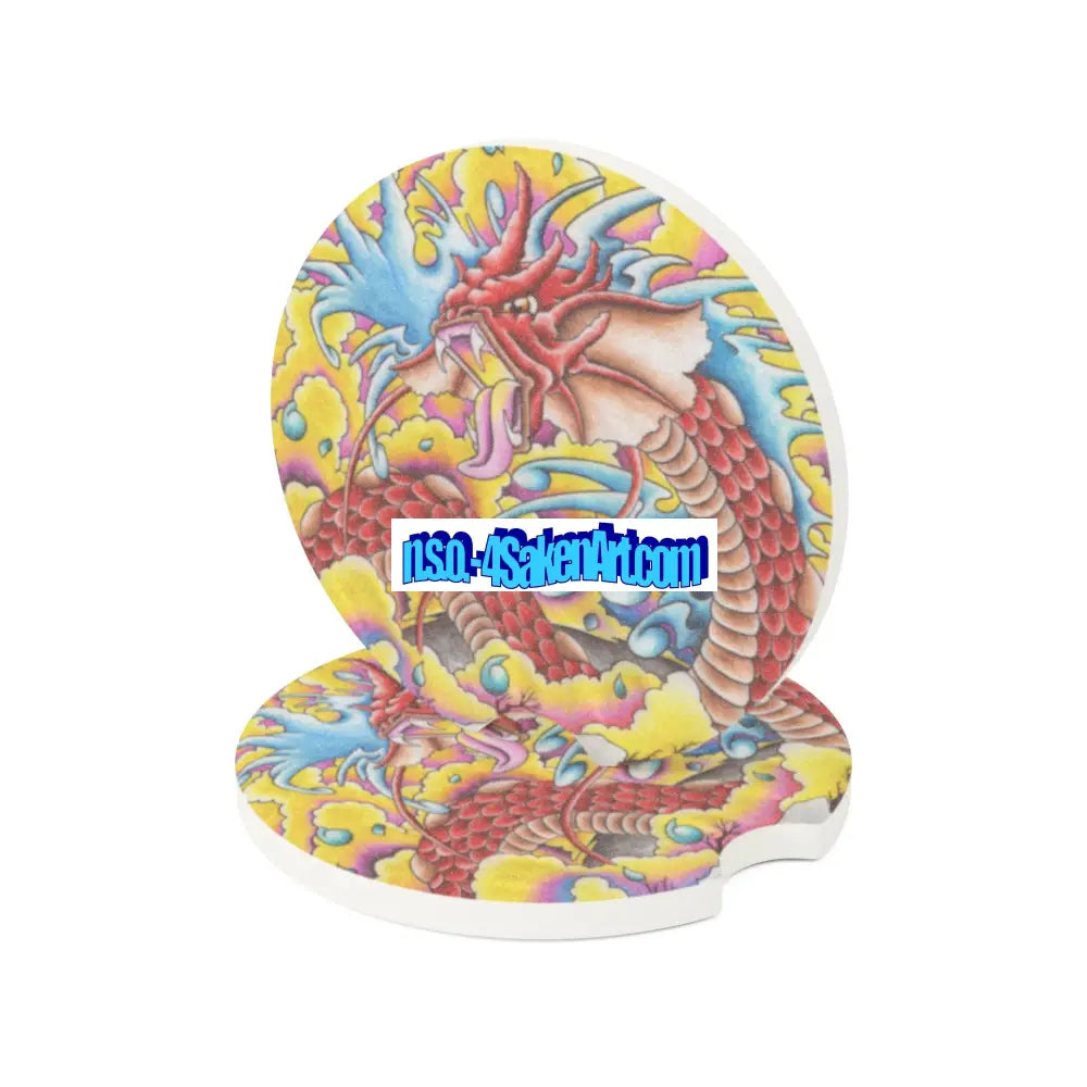 Vibrant Dragon Soapstone Car Coaster Unique Gift Car Accessory Home Décor Automotive Decor Home Decor