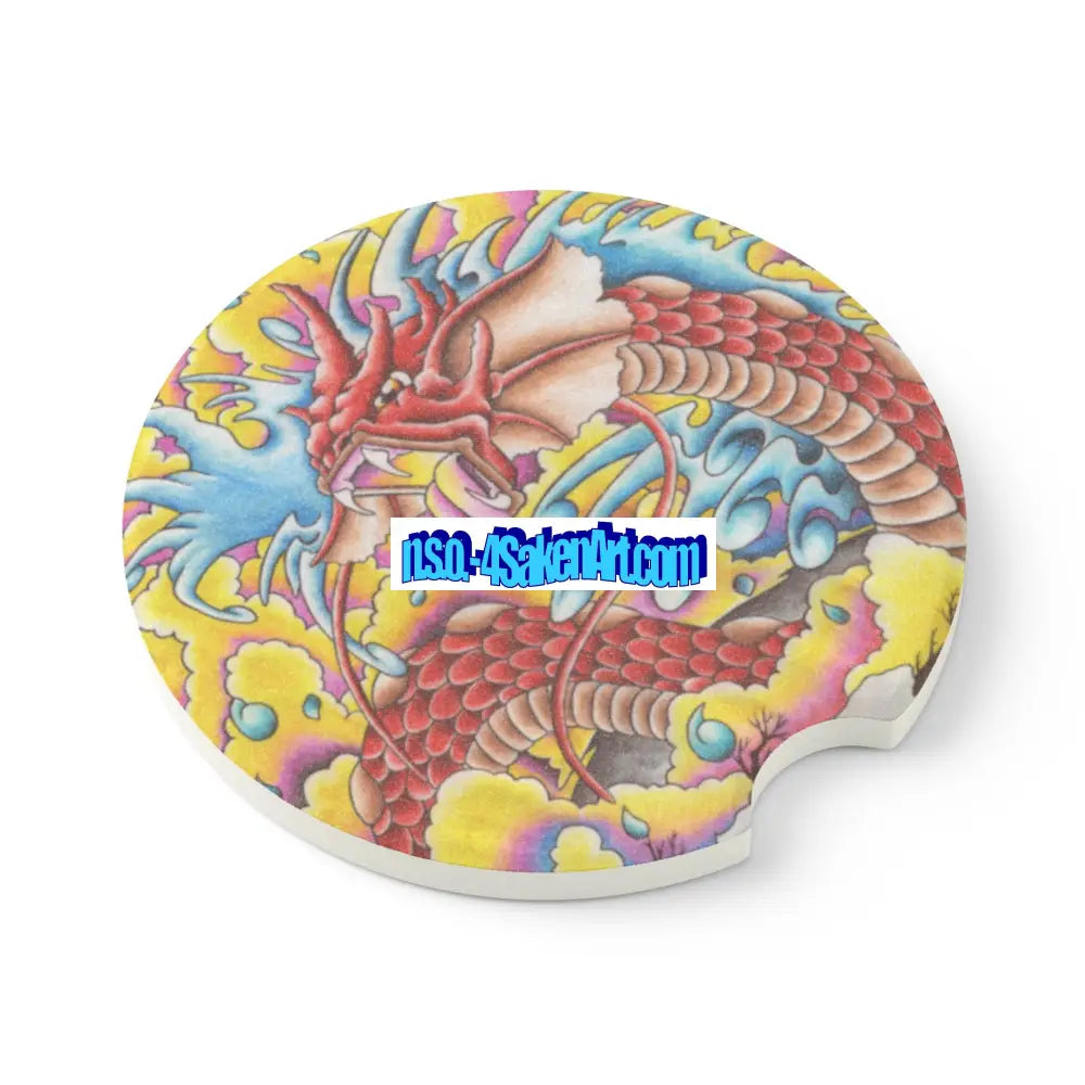 Vibrant Dragon Soapstone Car Coaster Unique Gift Car Accessory Home Décor Automotive Decor Home Decor