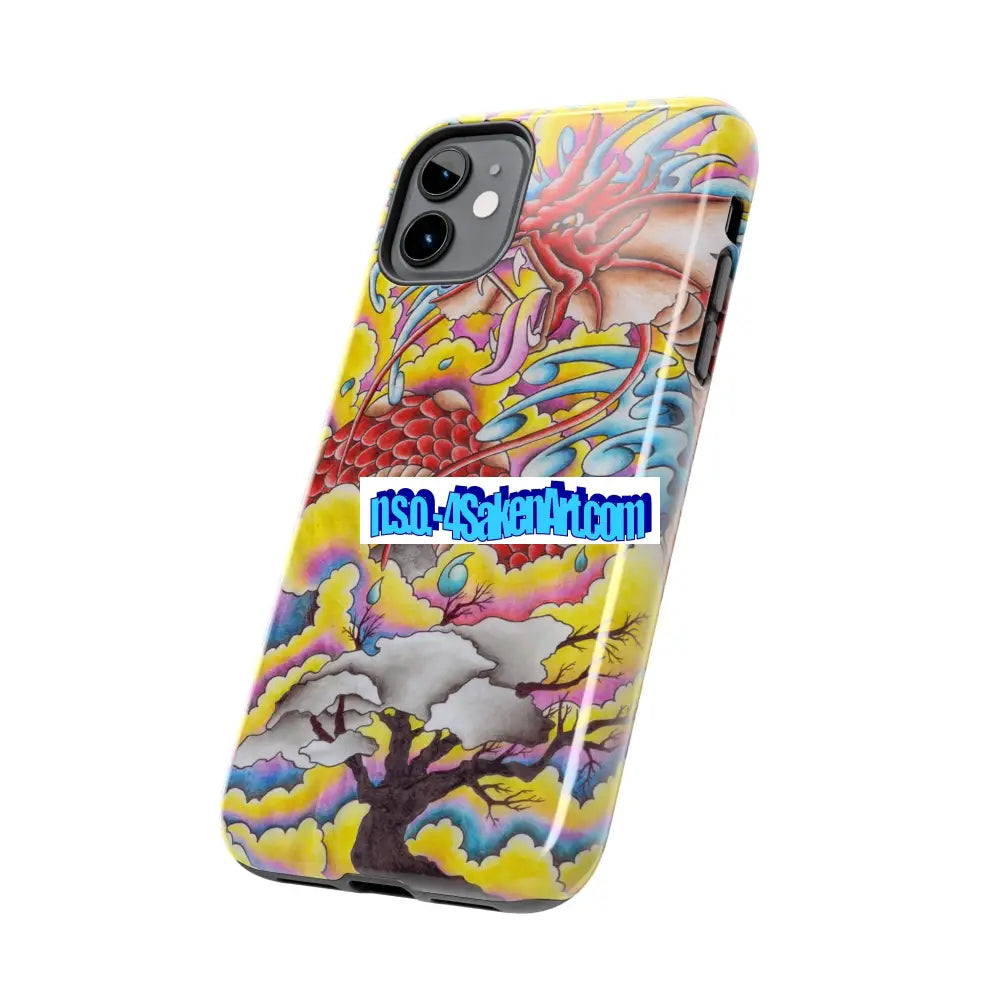 Vibrant Dragon Tough Phone Case Custom Phone Cover Colorful Phone Case Durable Protection Unique Art Case Phone Case