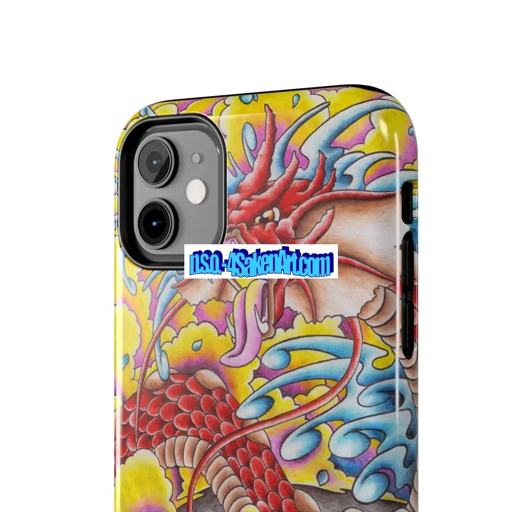 Vibrant Dragon Tough Phone Case Custom Phone Cover Colorful Phone Case Durable Protection Unique Art Case Phone Case