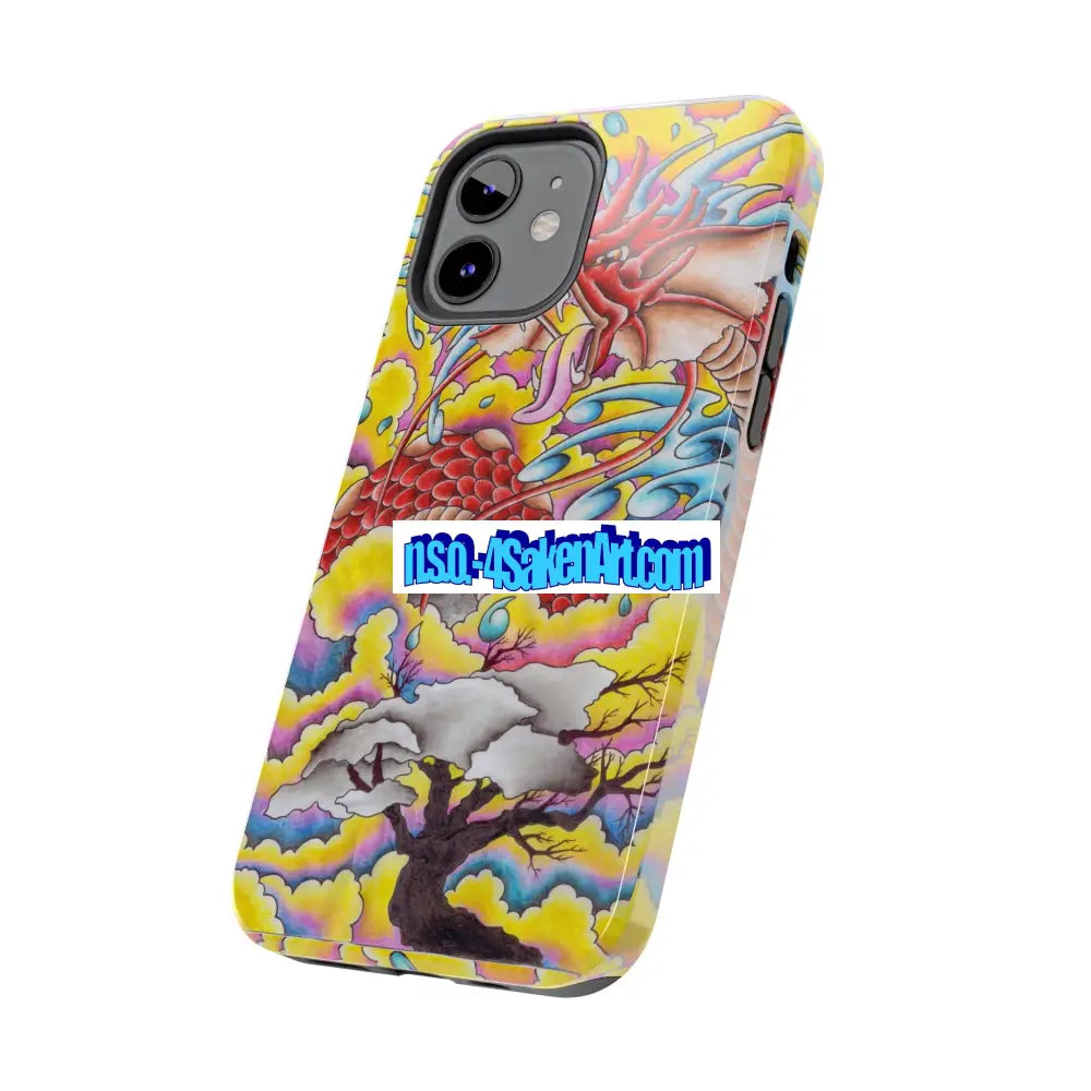 Vibrant Dragon Tough Phone Case Custom Phone Cover Colorful Phone Case Durable Protection Unique Art Case Phone Case