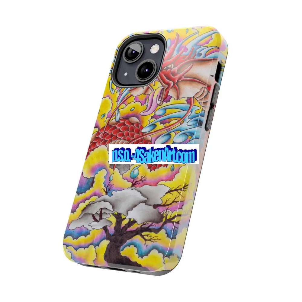 Vibrant Dragon Tough Phone Case Custom Phone Cover Colorful Phone Case Durable Protection Unique Art Case Phone Case