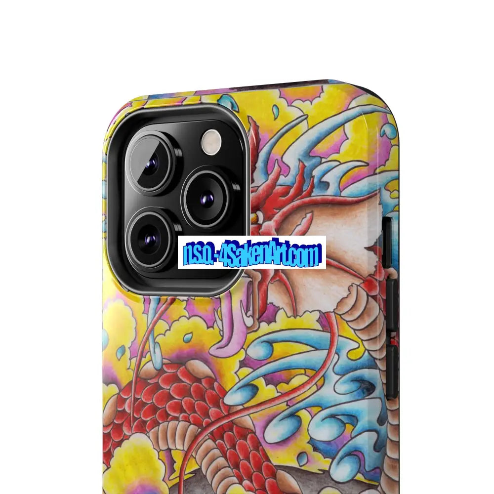 Vibrant Dragon Tough Phone Case Custom Phone Cover Colorful Phone Case Durable Protection Unique Art Case Phone Case