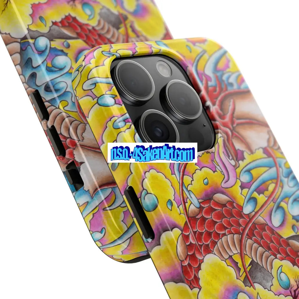 Vibrant Dragon Tough Phone Case Custom Phone Cover Colorful Phone Case Durable Protection Unique Art Case Phone Case