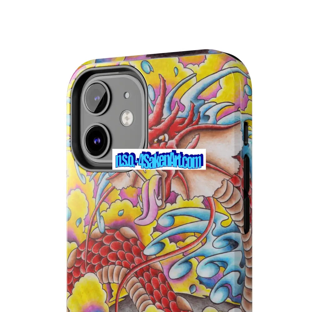 Vibrant Dragon Tough Phone Case Custom Phone Cover Colorful Phone Case Durable Protection Unique Art Case Phone Case