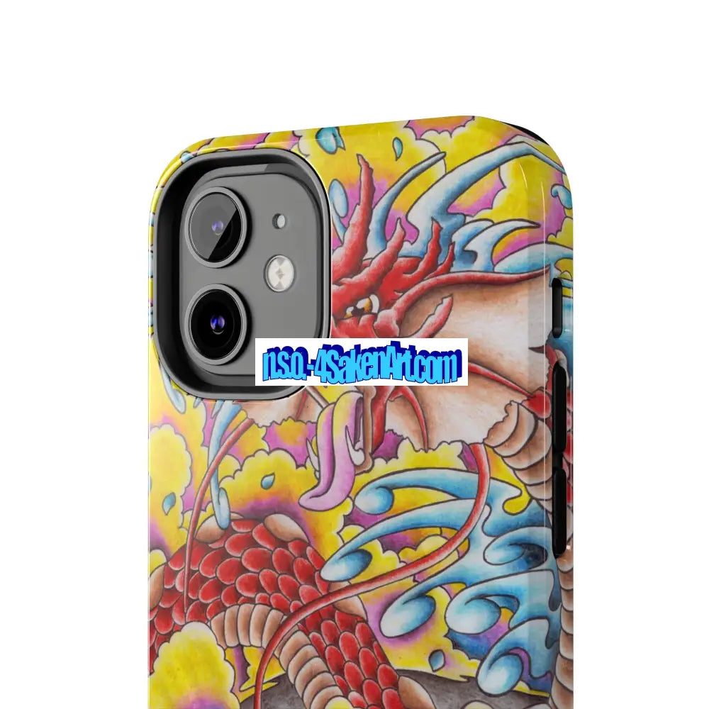 Vibrant Dragon Tough Phone Case Custom Phone Cover Colorful Phone Case Durable Protection Unique Art Case Phone Case