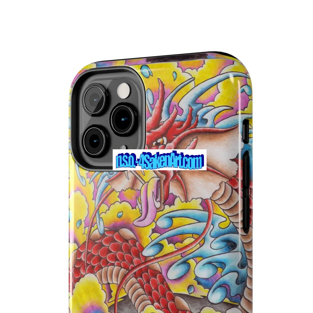 Vibrant Dragon Tough Phone Case Custom Phone Cover Colorful Phone Case Durable Protection Unique Art Case Phone Case