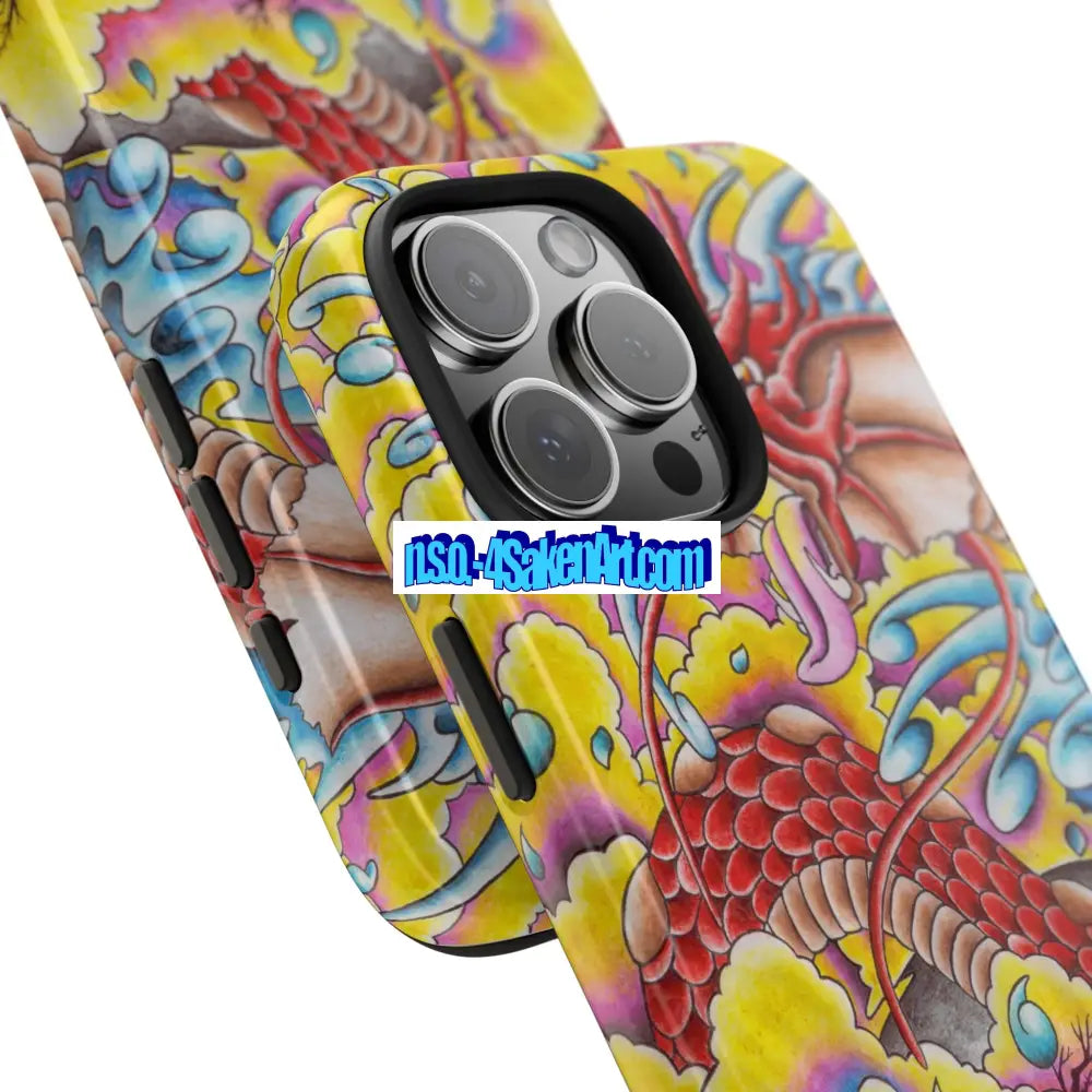 Vibrant Dragon Tough Phone Case Custom Phone Cover Colorful Phone Case Durable Protection Unique Art Case Phone Case