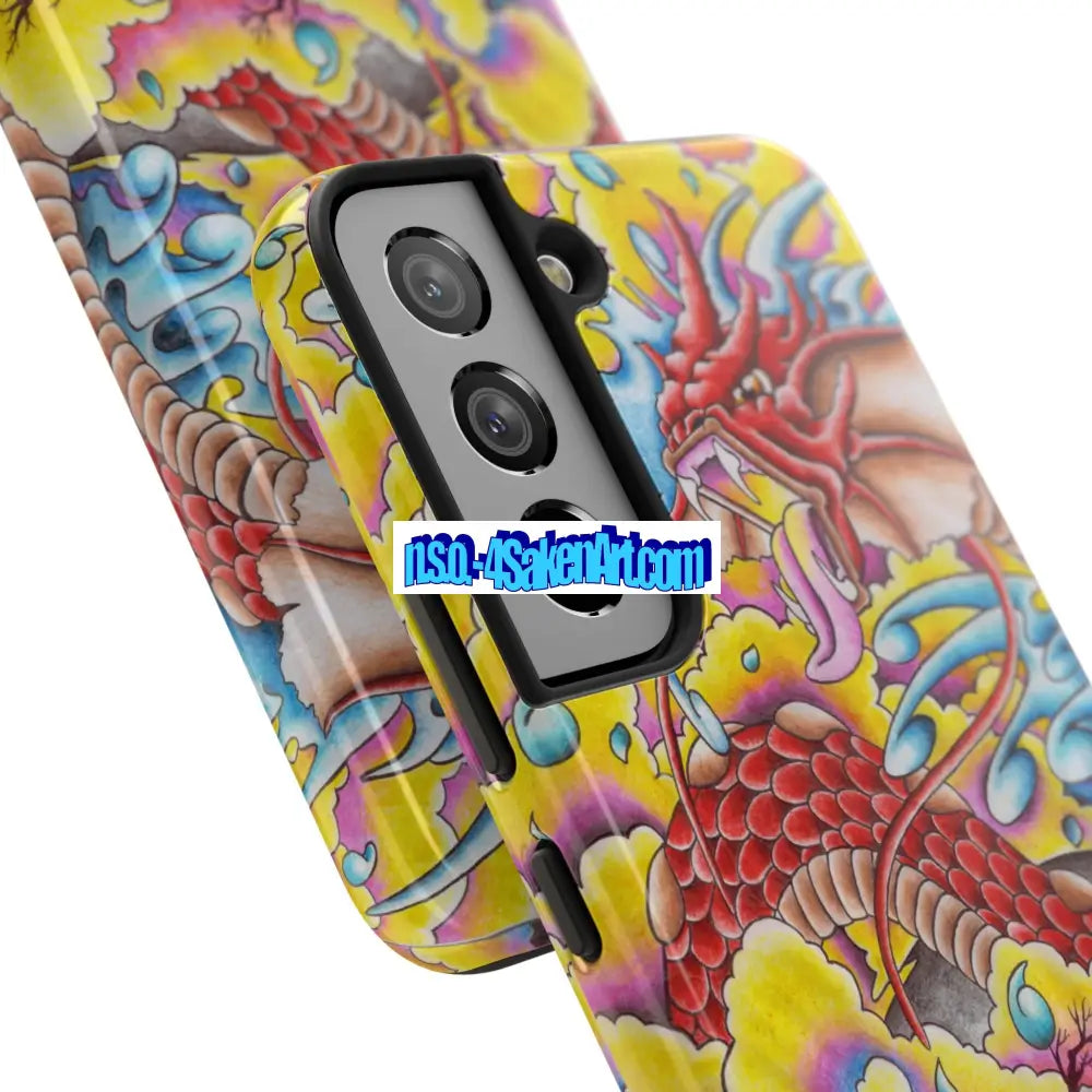 Vibrant Dragon Tough Phone Case Custom Phone Cover Colorful Phone Case Durable Protection Unique Art Case Phone Case