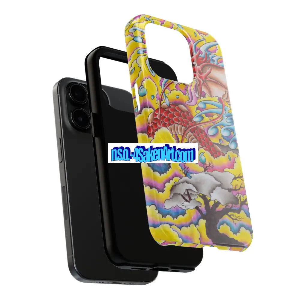 Vibrant Dragon Tough Phone Case Custom Phone Cover Colorful Phone Case Durable Protection Unique Art Case Phone Case