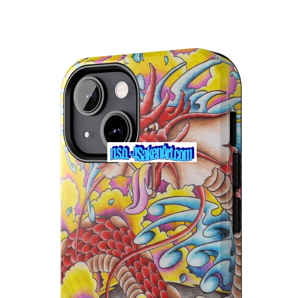 Vibrant Dragon Tough Phone Case Custom Phone Cover Colorful Phone Case Durable Protection Unique Art Case Phone Case