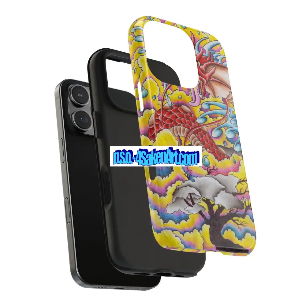 Vibrant Dragon Tough Phone Case Custom Phone Cover Colorful Phone Case Durable Protection Unique Art Case Phone Case