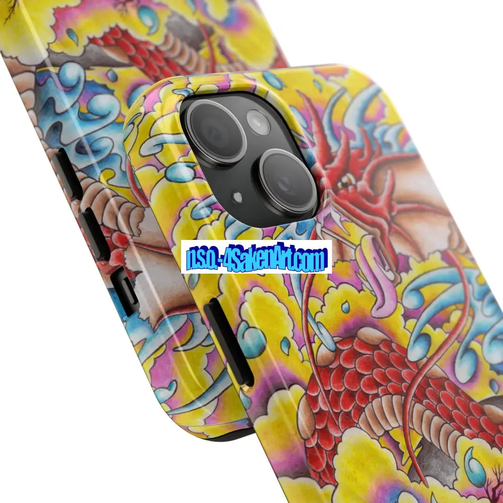 Vibrant Dragon Tough Phone Case Custom Phone Cover Colorful Phone Case Durable Protection Unique Art Case Phone Case