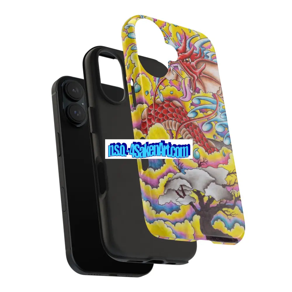Vibrant Dragon Tough Phone Case Custom Phone Cover Colorful Phone Case Durable Protection Unique Art Case Phone Case