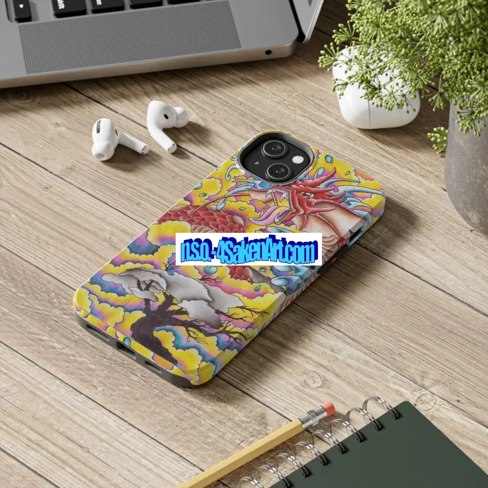 Vibrant Dragon Tough Phone Case Custom Phone Cover Colorful Phone Case Durable Protection Unique Art Case Phone Case