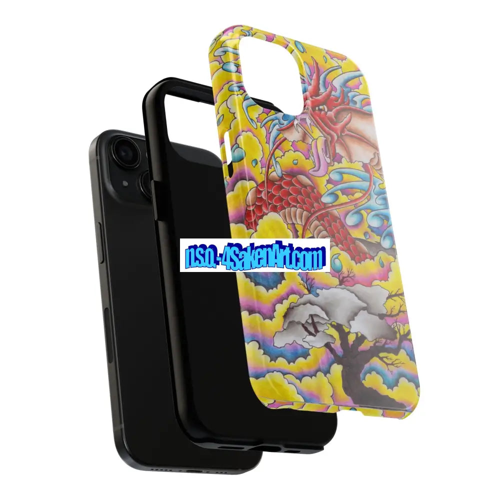 Vibrant Dragon Tough Phone Case Custom Phone Cover Colorful Phone Case Durable Protection Unique Art Case Phone Case