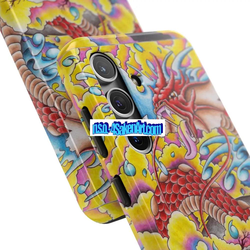Vibrant Dragon Tough Phone Case Custom Phone Cover Colorful Phone Case Durable Protection Unique Art Case Phone Case