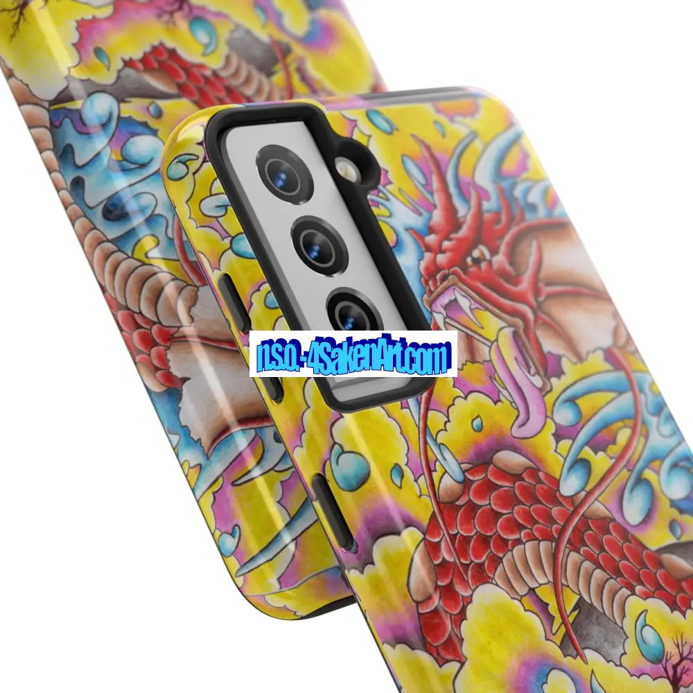 Vibrant Dragon Tough Phone Case Custom Phone Cover Colorful Phone Case Durable Protection Unique Art Case Phone Case