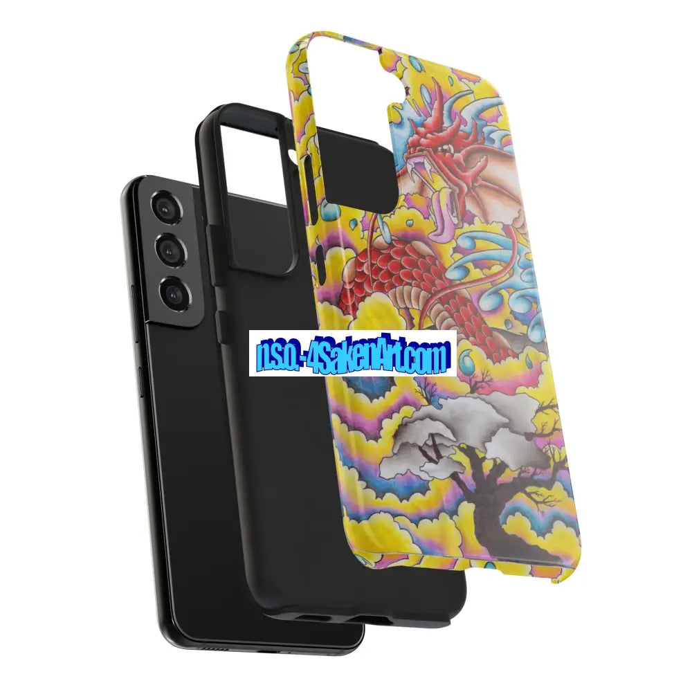 Vibrant Dragon Tough Phone Case Custom Phone Cover Colorful Phone Case Durable Protection Unique Art Case Phone Case