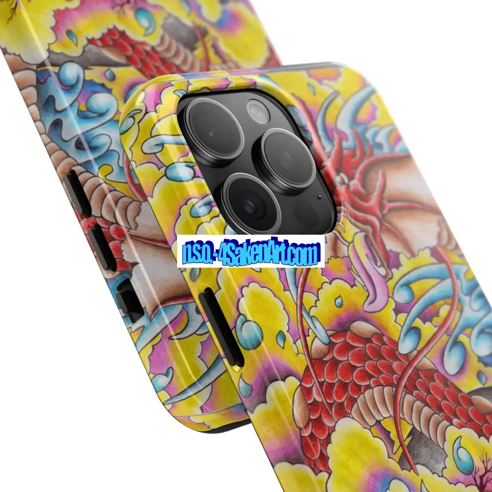 Vibrant Dragon Tough Phone Case Custom Phone Cover Colorful Phone Case Durable Protection Unique Art Case Phone Case