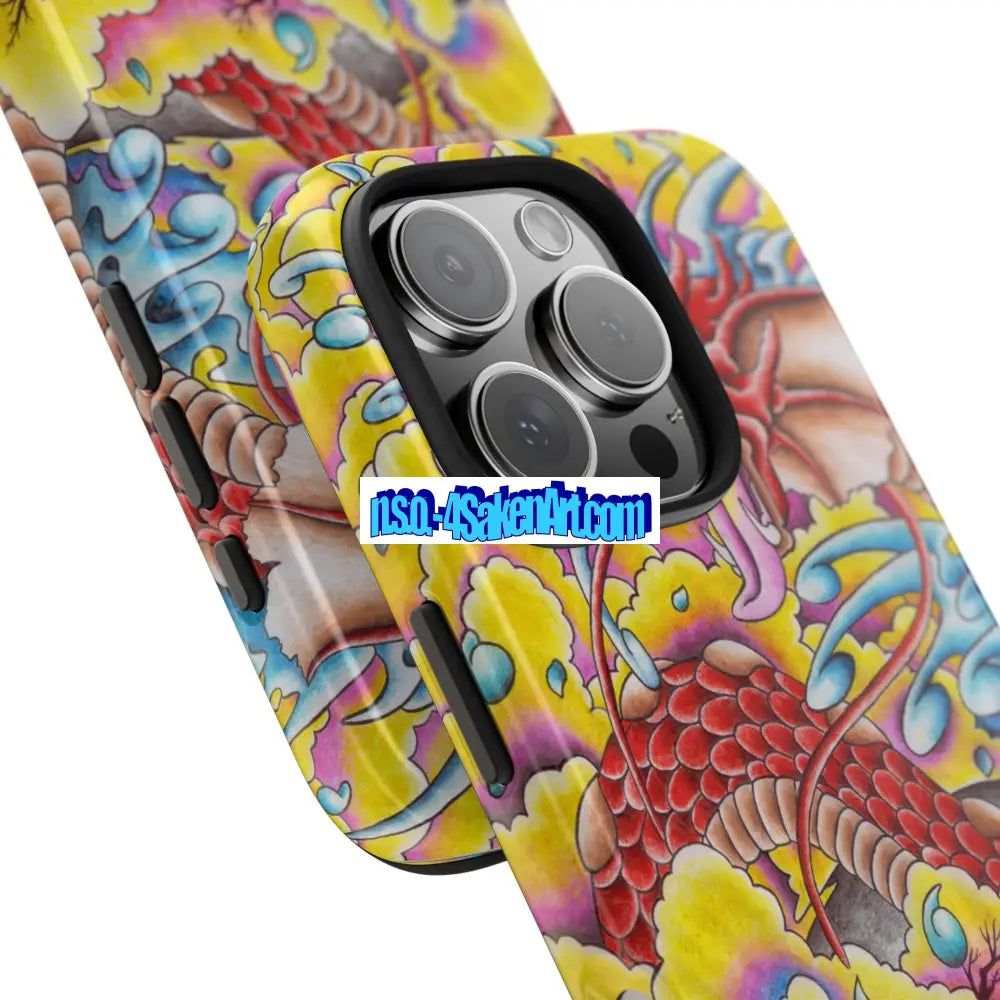 Vibrant Dragon Tough Phone Case Custom Phone Cover Colorful Phone Case Durable Protection Unique Art Case Phone Case