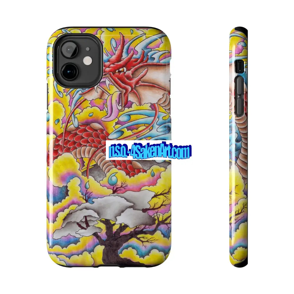 Vibrant Dragon Tough Phone Case Custom Phone Cover Colorful Phone Case Durable Protection Unique Art Case iPhone 11