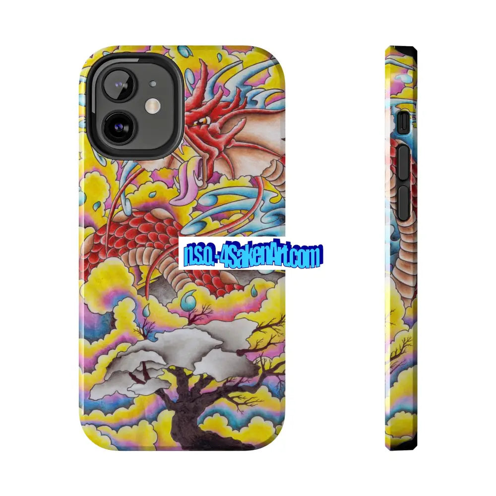 Vibrant Dragon Tough Phone Case Custom Phone Cover Colorful Phone Case Durable Protection Unique Art Case iPhone 12