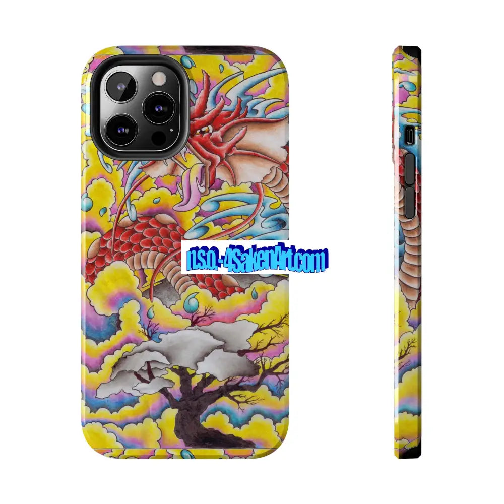 Vibrant Dragon Tough Phone Case Custom Phone Cover Colorful Phone Case Durable Protection Unique Art Case iPhone 12 Pro
