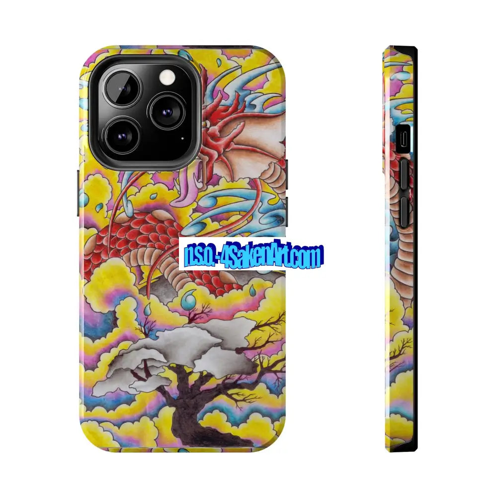 Vibrant Dragon Tough Phone Case Custom Phone Cover Colorful Phone Case Durable Protection Unique Art Case iPhone 13 Pro