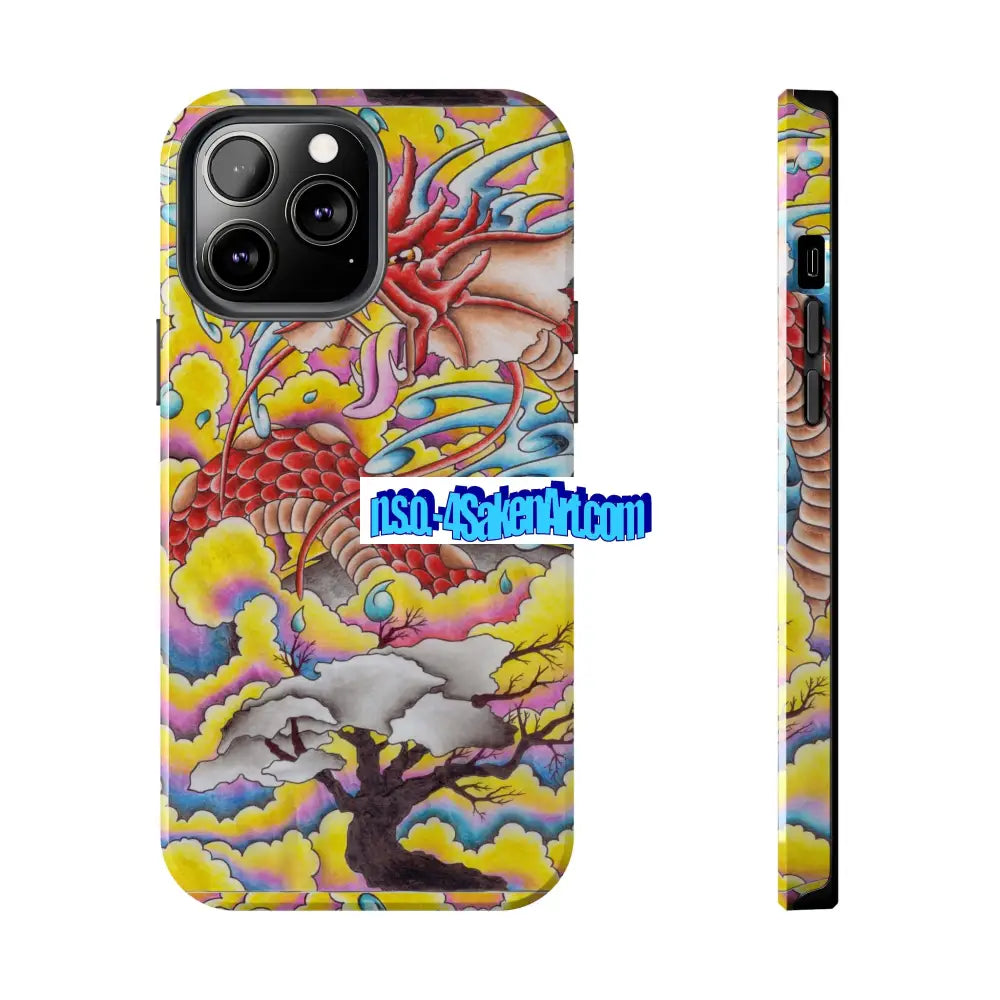 Vibrant Dragon Tough Phone Case Custom Phone Cover Colorful Phone Case Durable Protection Unique Art Case iPhone 13 Pro