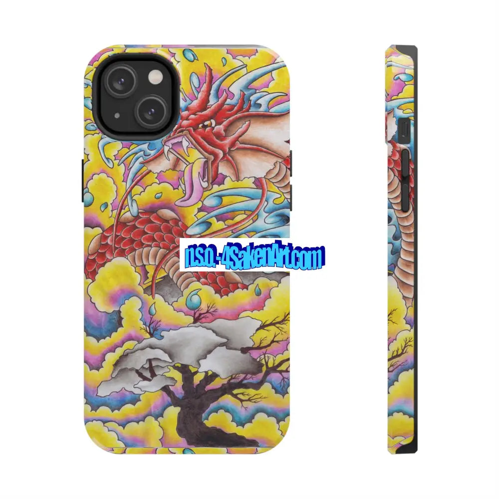 Vibrant Dragon Tough Phone Case Custom Phone Cover Colorful Phone Case Durable Protection Unique Art Case iPhone 14