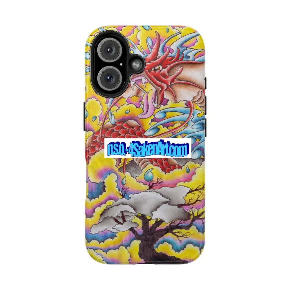 Vibrant Dragon Tough Phone Case Custom Phone Cover Colorful Phone Case Durable Protection Unique Art Case iPhone 16